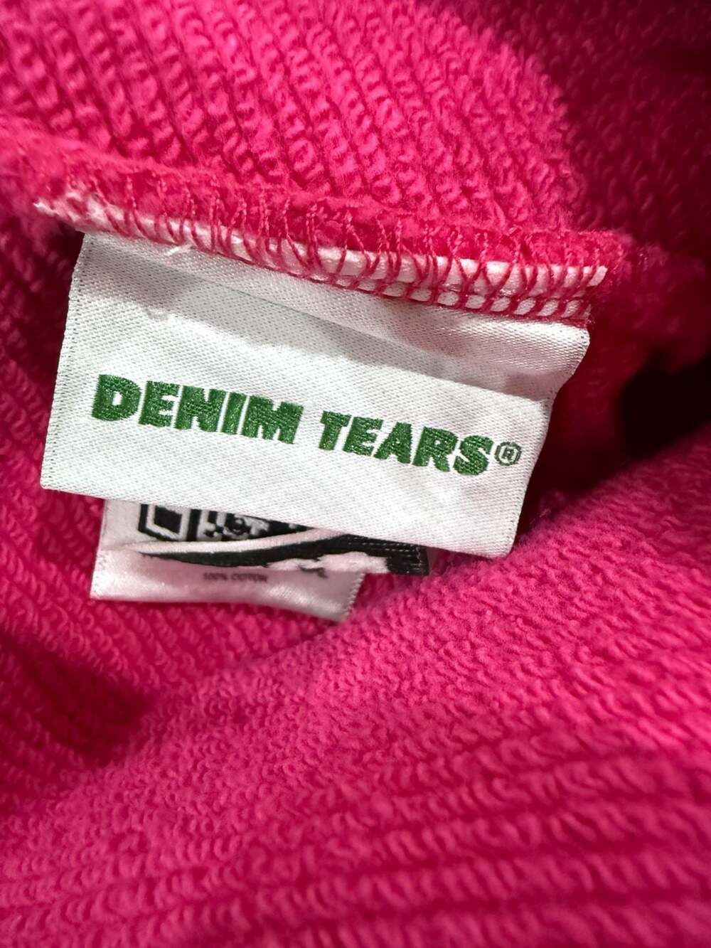Denim Tears University Sweatpants Pink White Wreath Logo Joggers Size L - Picture 7 of 11